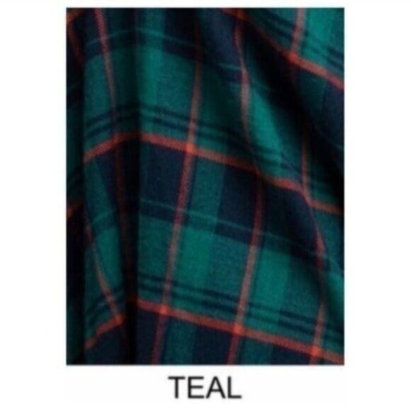 BUFFALO PLAID TEAL RUANA PONCHO-NEW-ONE SIZE-NEW - Picture 3 of 6
